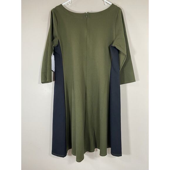 REBEL Rebel Wilson NWT Colorblock 3/4 Sleeve Knee Length Dress Stretch Size 1X‎ - Picture 3 of 9